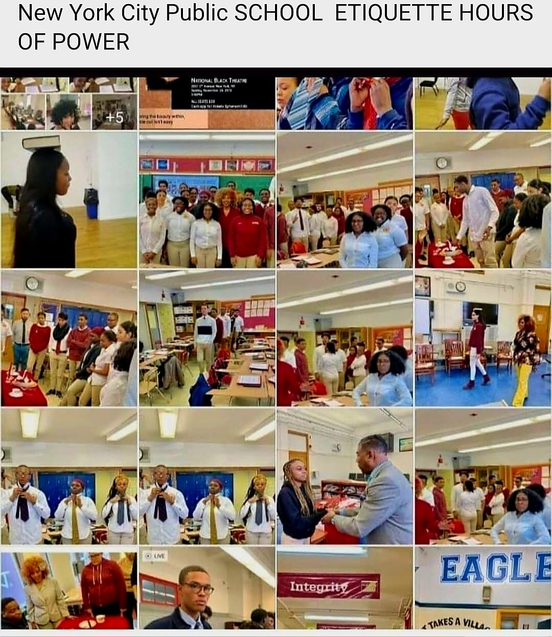 MEG Etiquette Hours of Power delivered inside a NYC public school